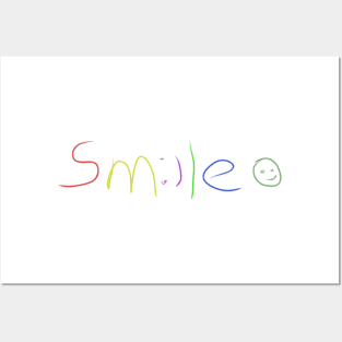 Smile, smiley handwrite positive colorful Posters and Art